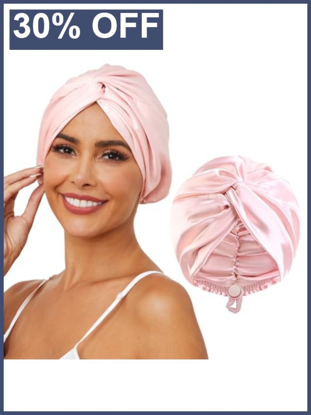 Adjustable Silk Satin Hair Bonnet for Sleeping Double Layer Hair Wrap Turban